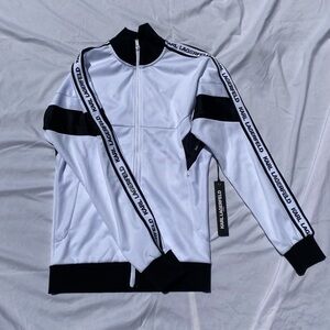 Karl Lagerfeld White Zip-up Jacket | Size XS
